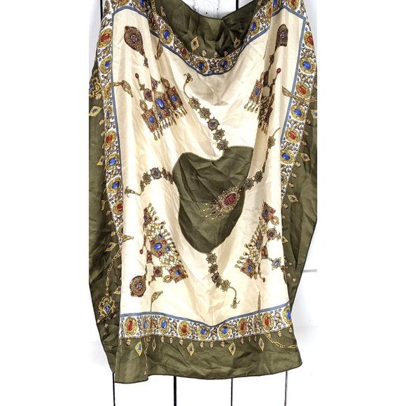 Vintage oversized baroque neck tie square head scarf - Picture 3 of 5